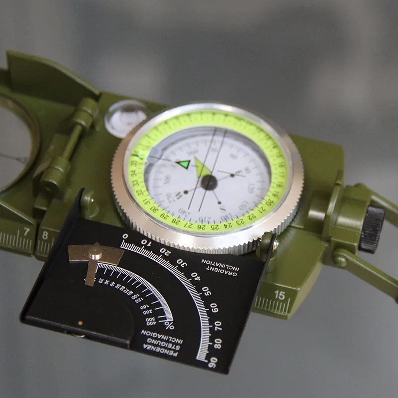 Outdoor High-Precision Multi-Function Compass for Mountaineering and Camping Waterproof Metal Compass with Luminous Dial