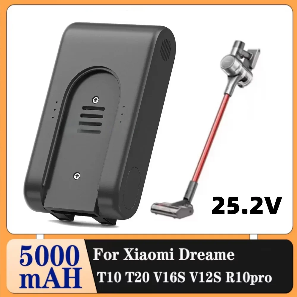 25.2V 5000mAh T10 T20 V12S V16S R10pro Vacuum Cleaner Battery for Xiaomi Dreame Vacuum Cleaner Replacement Lithium Battery