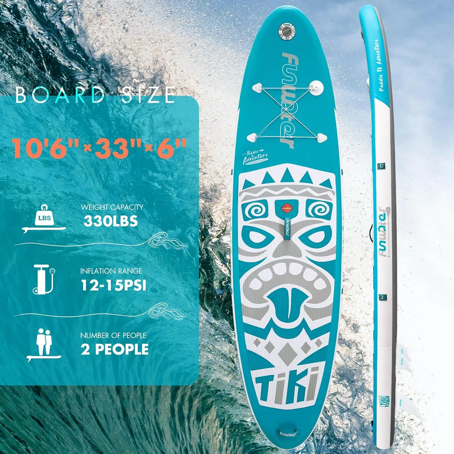 Inflatable Ultra-Light Stand Up Paddle Board for All Skill Levels with Premium SUP Paddleboard Accessories,Non-Slip Com