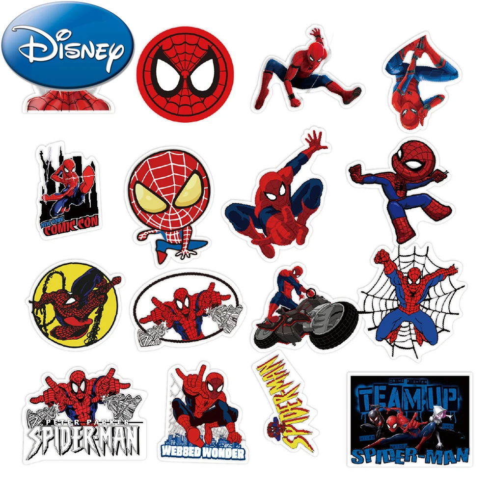 10/30/50pcs Disney Cool Movie Spiderman Cartoon Stickers Toy DIY Notebook Helmet Fridge Waterproof Anime Decals Sticker Kids Toy