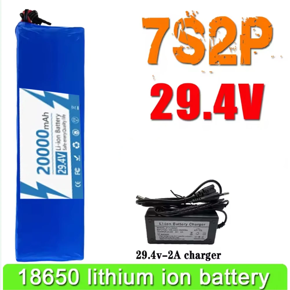 

29.4V 20000mAH Rechargeable Lithium-ion Battery 7S2P 18650 For ‍♂️‍♂️‍♂️various electronic devices and transportatio