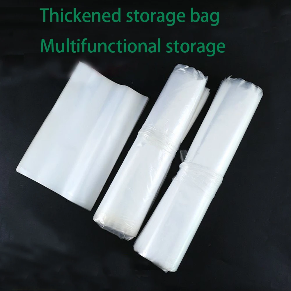 1-10Pcs 0.08mm PE Transparent Plastic Clothing Quilt Storage Bag Large Capacity Case Bag Household Garbage Dustproof Storage Bag