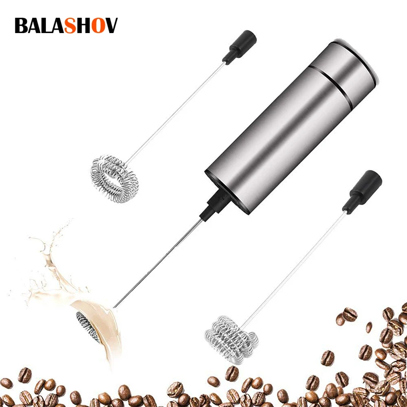 Electric Milk Frother Maker Wireless Handheld Stainless Steel Coffee Cappuccino Foam Maker USB Egg Beater Portable Blender