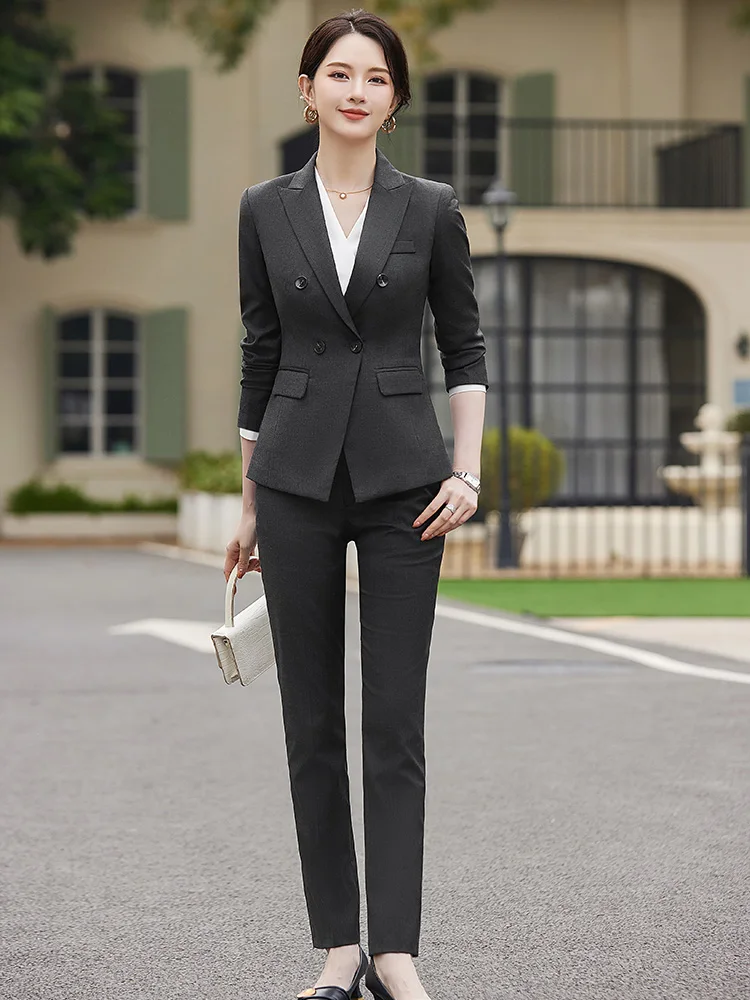 

AIyssa-Long Sleeve Blazer and Pants Suit for Women, Professional Wear, Business Work Uniform, Office Ladies, Special Fashion