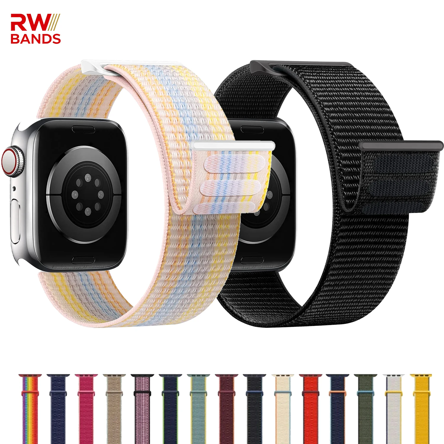Nylon-Schlaufenarmband für Apple Watch, iWatch 11, 10, 46 mm/42 mm, S9, 8, 7, 41 mm/45 mm, 40 mm, Sportarmband, Serie 10, Ultra-2, 49 mm.