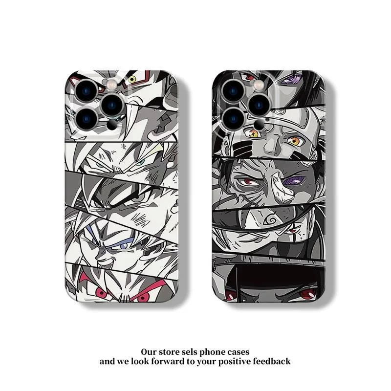 Funda de teléfono NARUTO Sakura para iPhone 11 12 13 14 15 16 17 Pro Max Plus 16plus Goku Naruto película blanca cubierta a prueba de golpes de dibujos animados