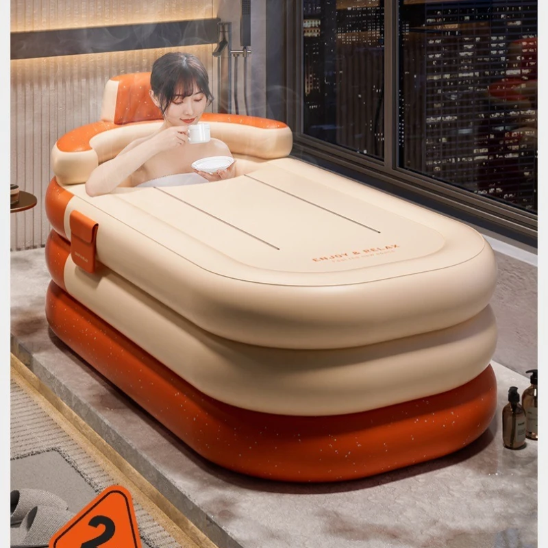 Inflatable Portable Bathtub 2 Person Foldable Double Adult Kids Outdoor Soaking Spa Home Easy Storage Quick Setup  Pool Shower