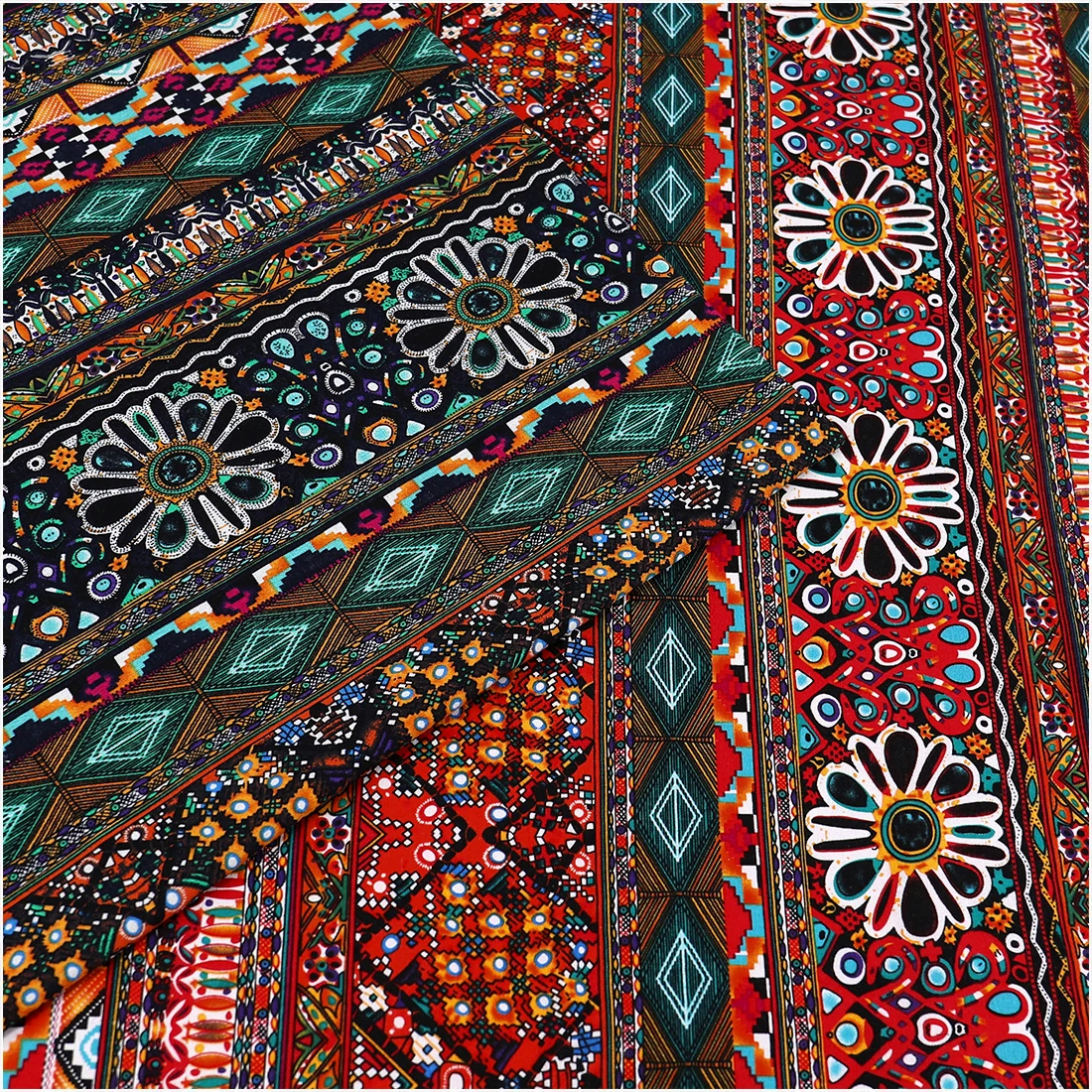 Ethnic Printed Pure Cotton Fabric For Making Clohtes Appareal Bohemian Decoration Cloth