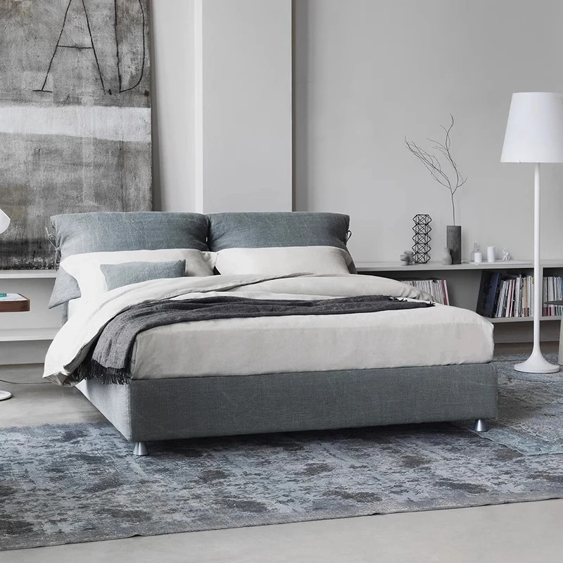 Italian minimalist bed, home master bedroom wedding  double bed