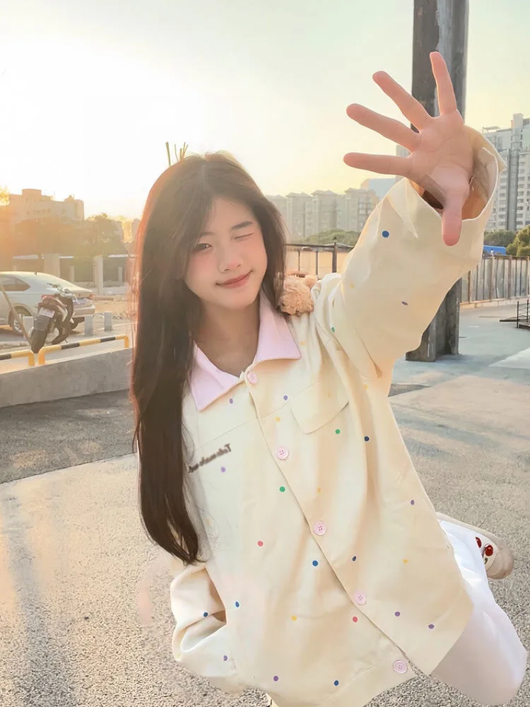 

Осенние куртки женские в клетку из овечьей шерсти, толщина, универсальная жаккардовая одежда, японская стирка, воротник-стойка, термокофе, лаванда