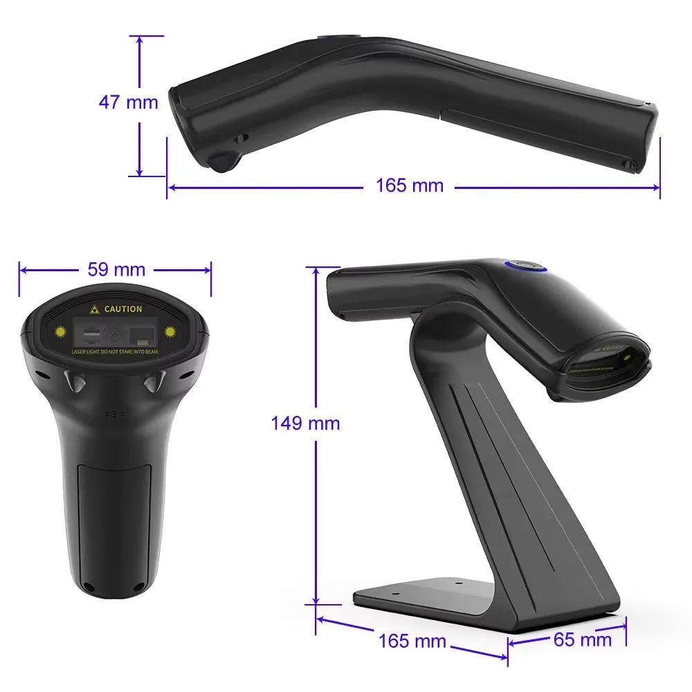 1D/2D Handheld Barcode Scanner Warehouse Logistics Express Scanner Gun