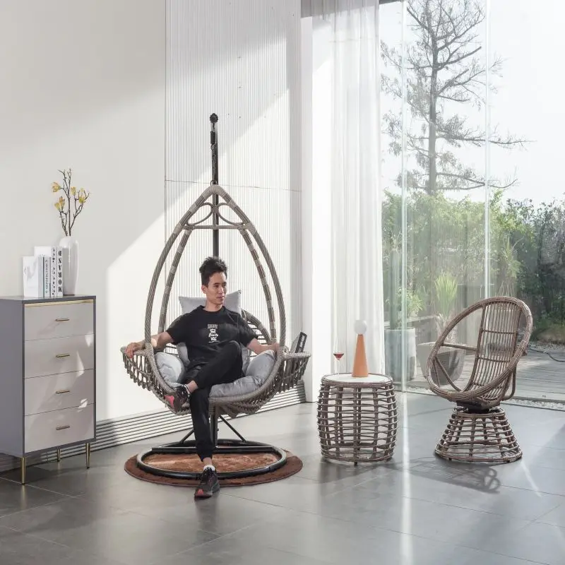 

Оптовая продажа с завода, уличная мебель для патио, подвесное кресло, плетеное кресло из ротанга с подушкой