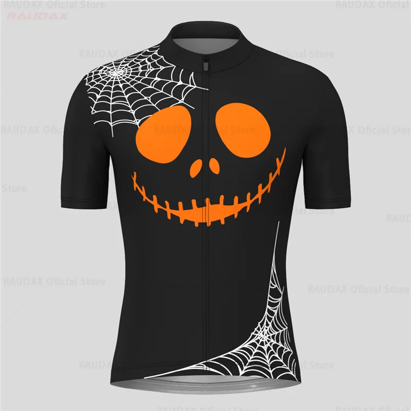 New Halloween Pattern Summer Cycling Jerseys Men\'s Outdoor Mountain Bike Riding Clothes Short Sleeve Quick Drying Bicycle Shirts