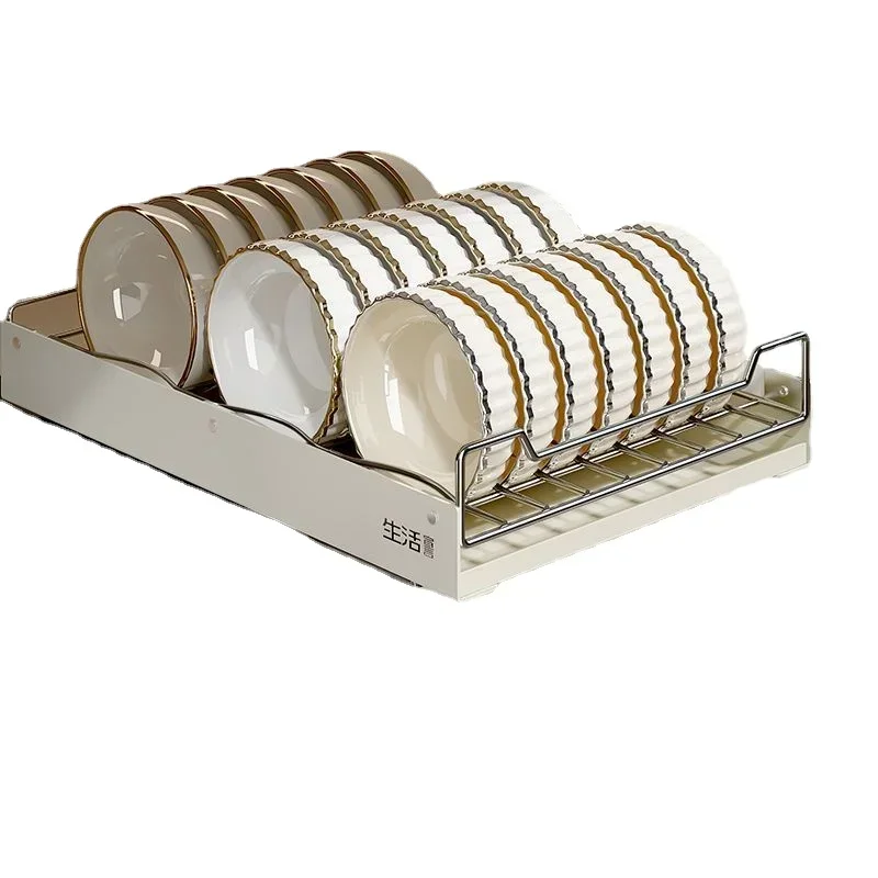 

High quality stainless steel cutlery rack, no installation required, cabinet basket with smooth rails cutlery rack solution