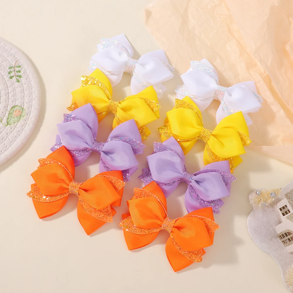 2 шт. новые бантики с блестками, заколки для волос для девочек и детей, блестящая заколка для волос, модные головные уборы, головной убор, детские аксессуары для волос, подарки, оптовая продажа