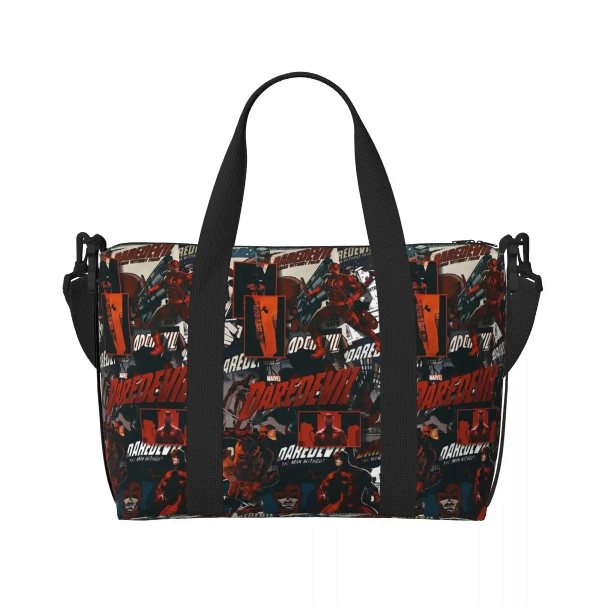 

Custom Daredevil Comic Superhero Beach Tote Bag Women Big Compartment Beach Gym Travel Bags