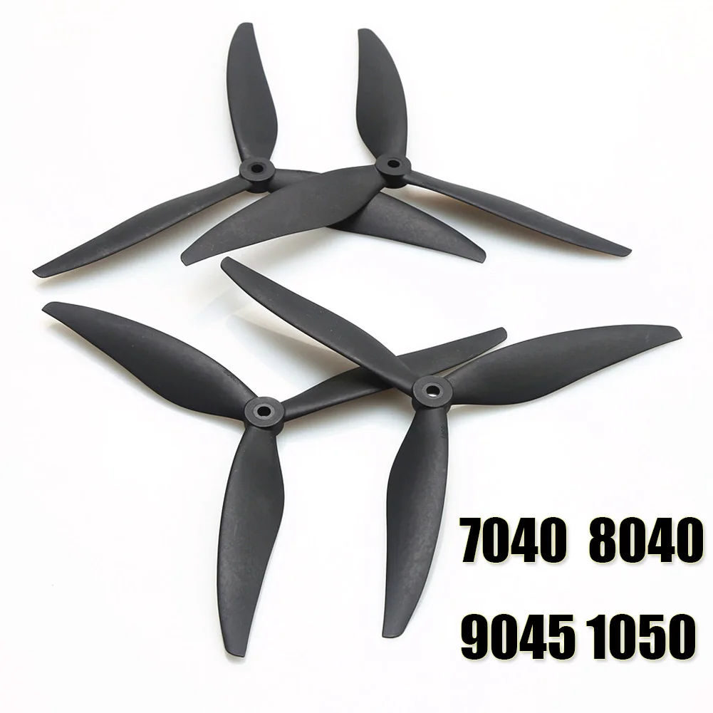 

2Pairs Carbon Nylon Propeller Props 7040 8040 9045 1050 3-Blade CW CCW 7inch/8inch/9inch/10inch For RC Multirotor FPV Drone