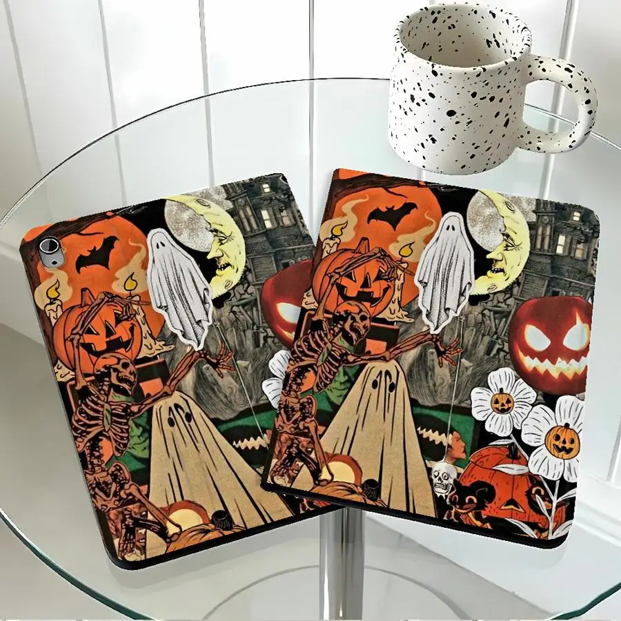 Case for Apple iPad 10th 7/8/9th Air 11 13 M4 M3 M2 A16 2026 Pro11 13 With Pencil Holder Air 4/5/6th Skeleton Ghost Art