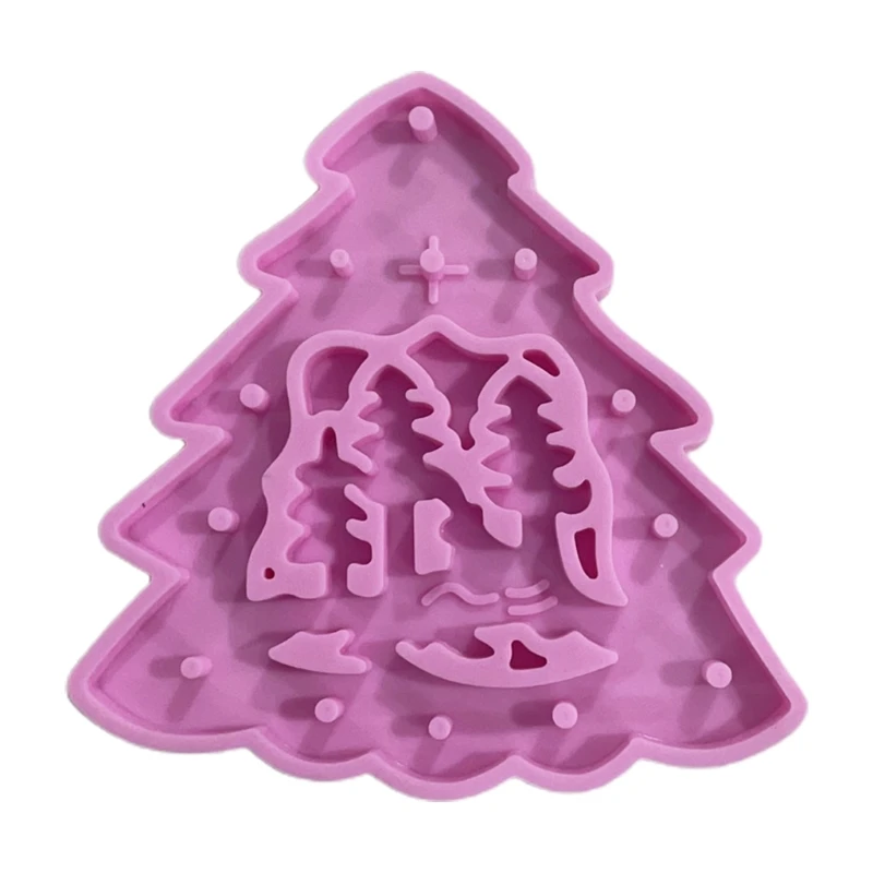 Molde silicona fundición resina, llavero Navidad, colgante, molde para joyería DIY