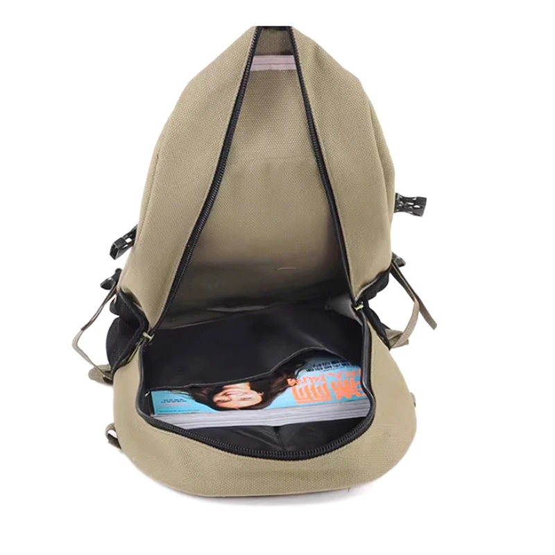 Borsa da campeggio da viaggio all'aperto con zaino in tela di grande capacità da uomo