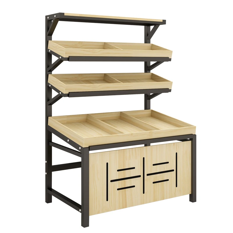 Supermarket vegetable shelves, fruit and vegetable shelves, fruit shelves, fruit stores, creative multi-layer