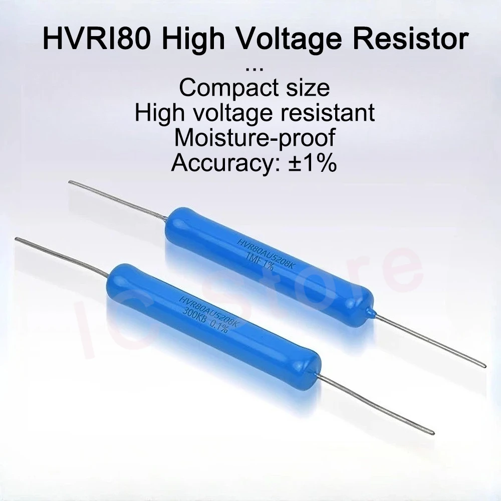 1 Buah HVR80 1% 3W 5W 10W Resistor Isolasi Tegangan Tinggi 10K 1M 500M untuk Sertifikasi Kalibrasi Uji Tegangan Tahan