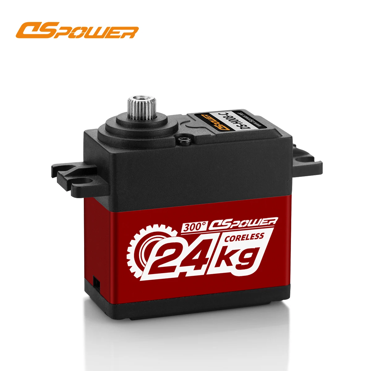 DSpower 24KG coreless Servo Metal Gear Waterproof Servos high speed large torque for 1/8 1/10 SCX10 D90 TRX  REDCAT RC Car 300°