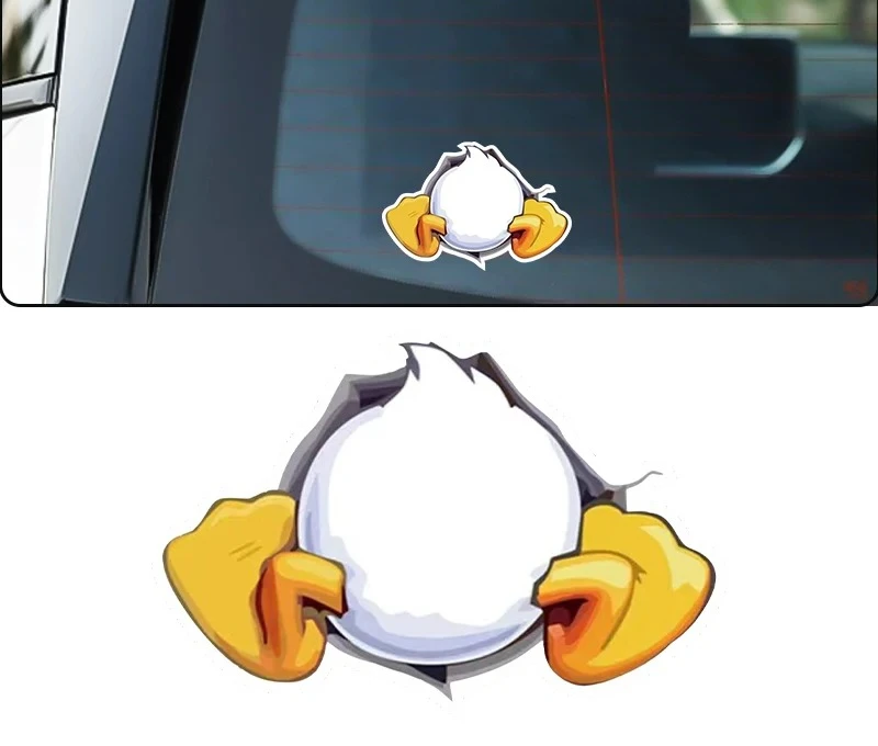 

Funny Duck Butt Car Sticker Reflective Vinyl Decal for Gas Cap Door Motorcycle Helmet Waterproof Automotive Exterior Decor