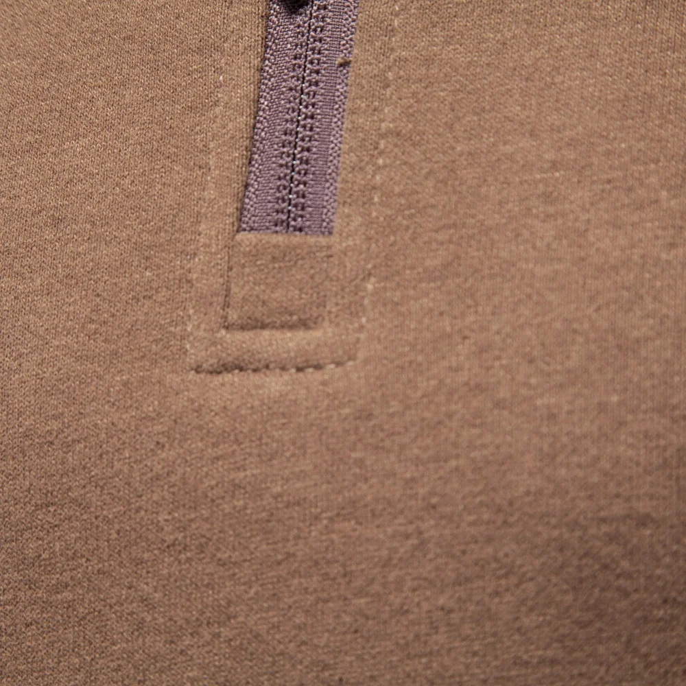 AIOPESON Herren Pullover mit halbem Reißverschluss, Stehkragen, einfarbig, warm, gemütlich, langärmelig, Sweatshirt, Herbst-Winter, lässig, leicht, Oberteil – Detail 14