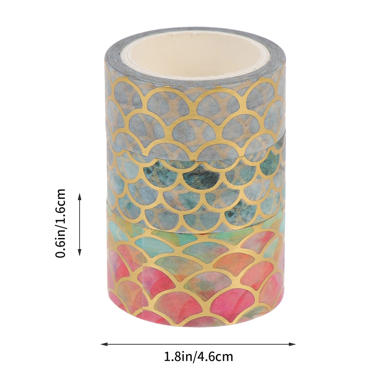 3 Rolls Hot Stamping Pocket Tape Scrapbook Tapes DIY Washi Account Adhesive Decorative Planner