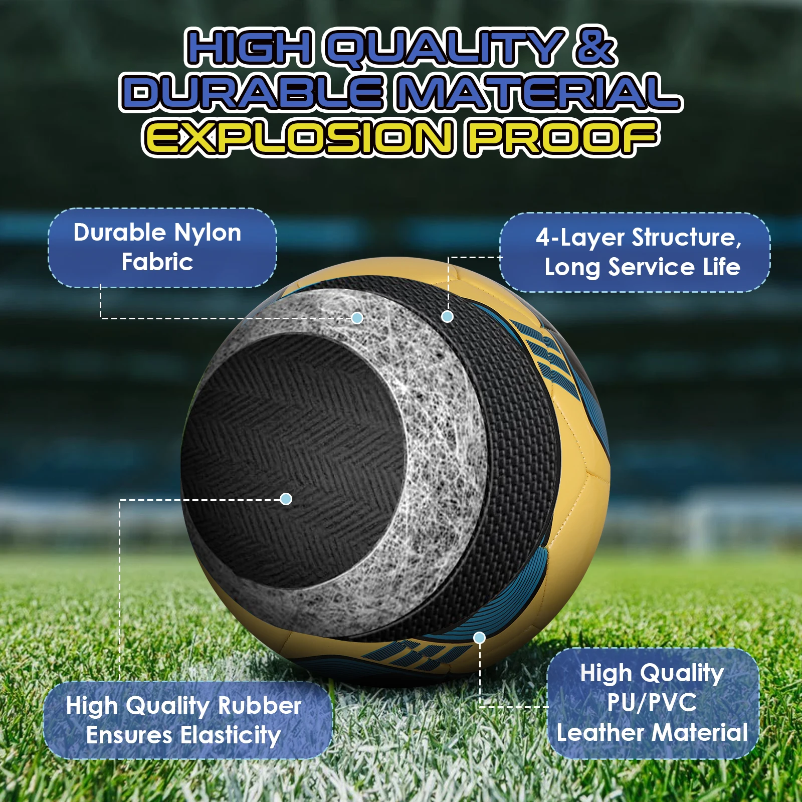 ลูกฟุตบอลอย่างเป็นทางการขนาด 5 World ฟุตบอลทีมการฝึกอบรม Footy Ball PVC เย็บ Ballon De Foot Match Balls สําหรับเด็ก