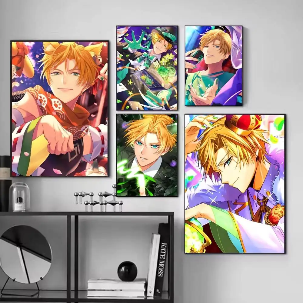Anime Game O-Obey Me Satan posters Self-adhesive Paper Print Home Living Room Bedroom Entrance Bar Cafe Art