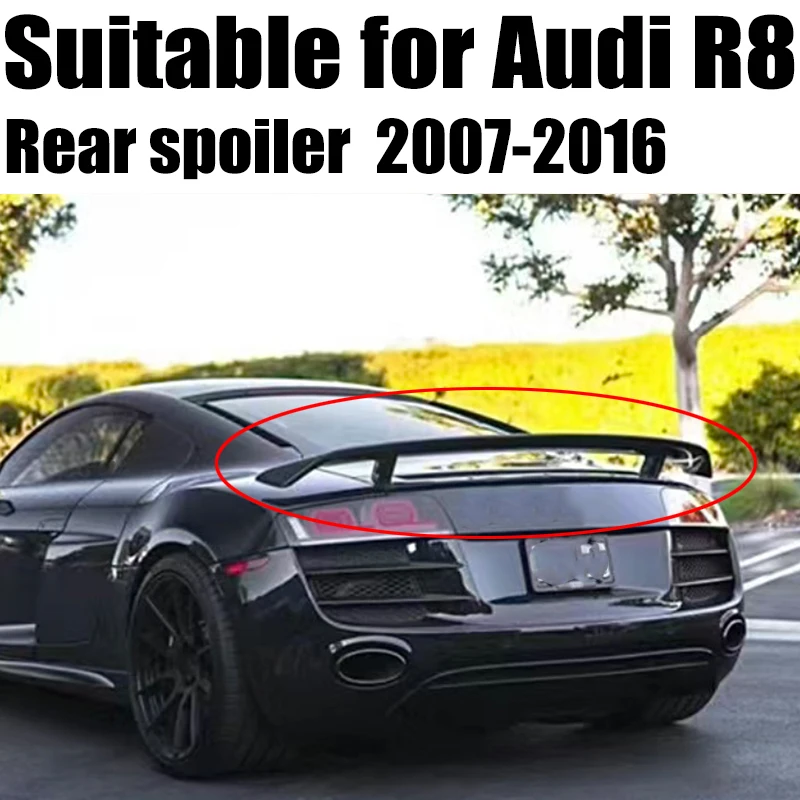 

For Audi R8 V8 V10 2007 - 2016 High Quality Real Carbon Fiber Car Rear Wing Trunk Lip Spoiler