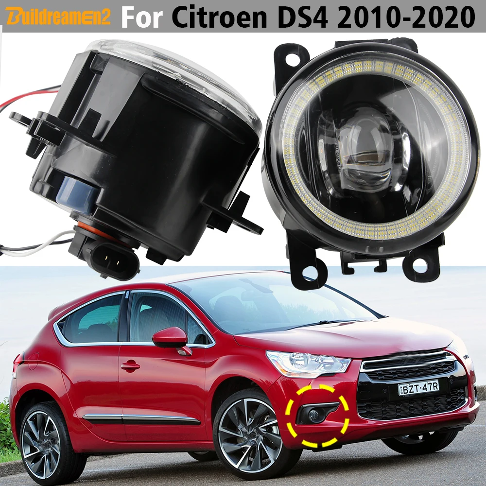 

Светодиодные противотуманные фары диаметром 90 мм Angel Eye DRL для Citroen DS4 DS 4 2010-2020 30 Вт H11 Автомобильные противотуманные фары дневного света 1 пара