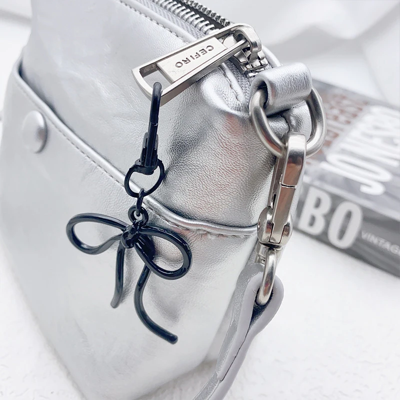 1PC Sweet Fashion Bowknot Keyring Alloy Pearl Keychain DIY Accessories Metal Buckle Women Bag Charms Best Gifts Jewelry