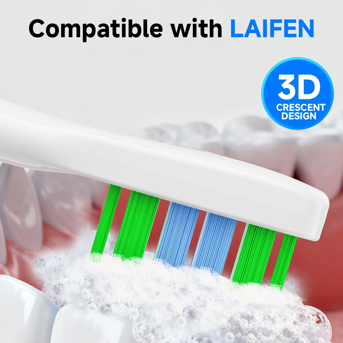 

8pcs toothbrush heads For Laifen LFTB01-P ABS LFTB01-A LFTB01-S Full Range Replacement Electric Toothbrush Clean Bright White