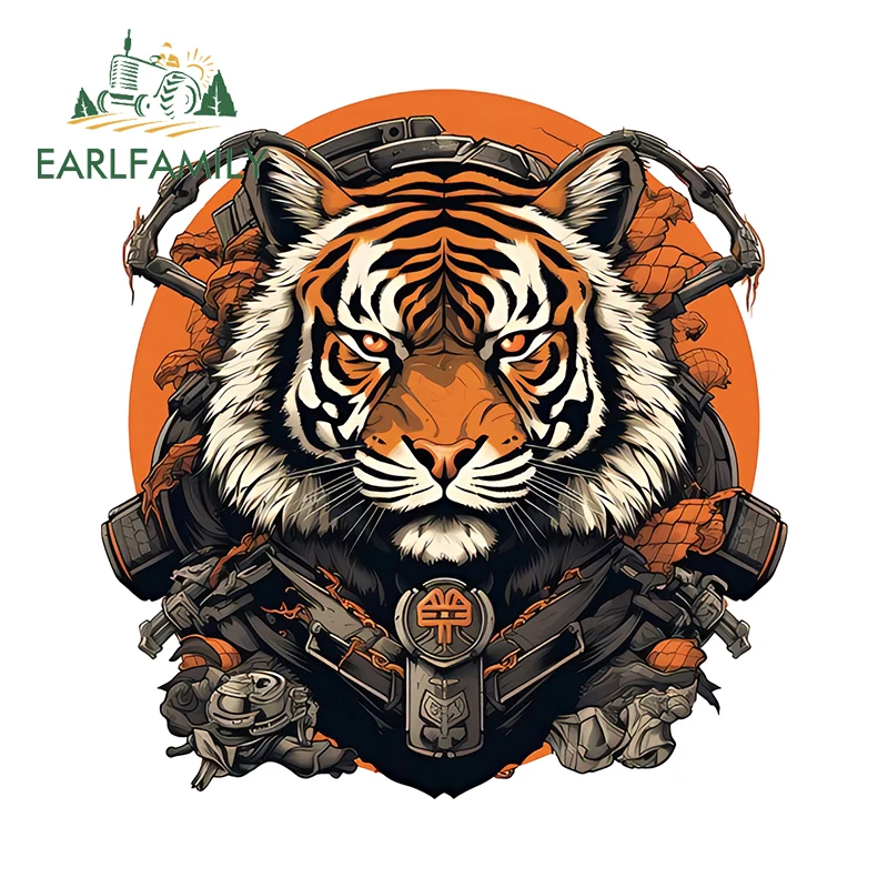 

EARLFAMILY Creativite Samurai Tiger Car Stickers Interesting Personality Atv Decals Vinyl Decor Suitable For Smooth Surfaces