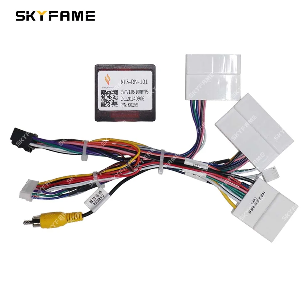 SKYFAME-Adaptador de arnés de cableado de 16 pines para coche, decodificador de caja Canbus, Cable de alimentación de Radio Android para Renault Duster Arkana RP5-RN-101