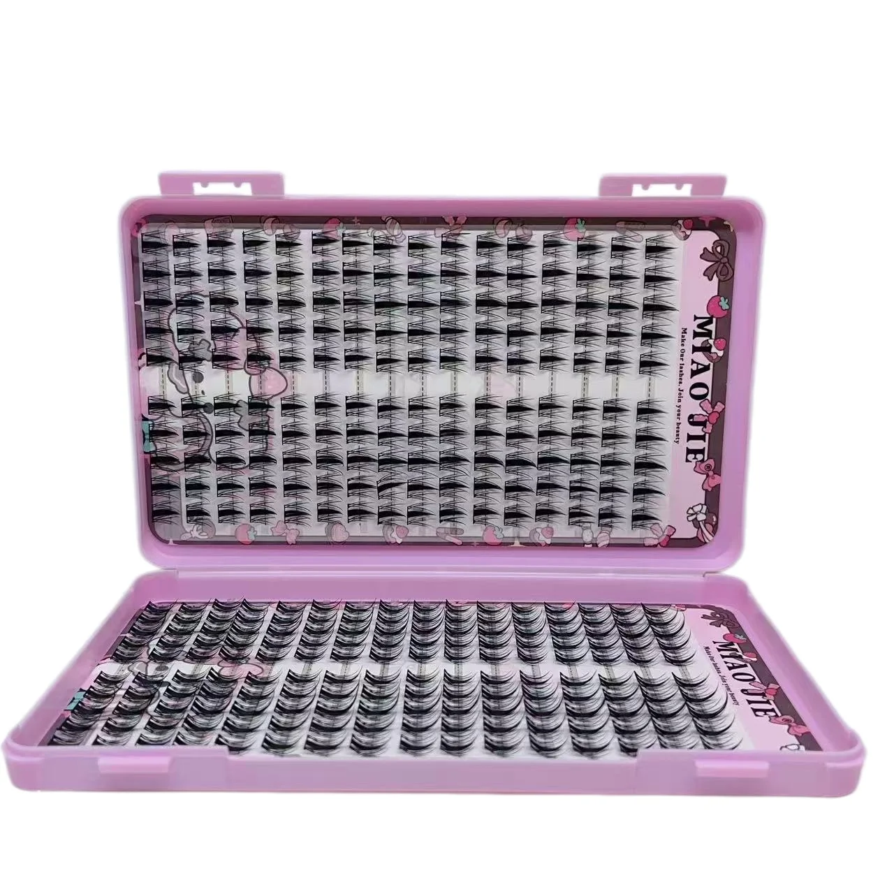 MAIOJIE Manga Wimperncluster, scharf, 320 Stück, schmal, koreanisches Make-up, Wimperncluster im asiatischen Stil, wiederverwendbar, für Anfänger – Detail 5