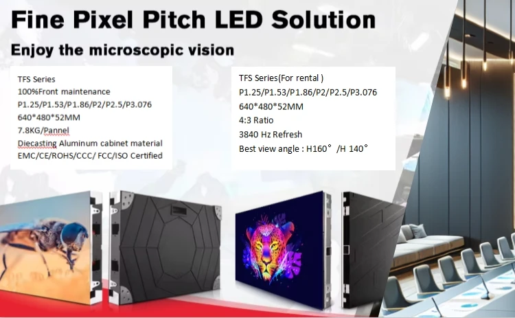 HD P1.25 P1.5 P1.8 P2 P2.5 داخلي منخفض السعر عرض ScreeVideo Wall Led لوحة لاجتماع غرفة الانتظار Launge #5