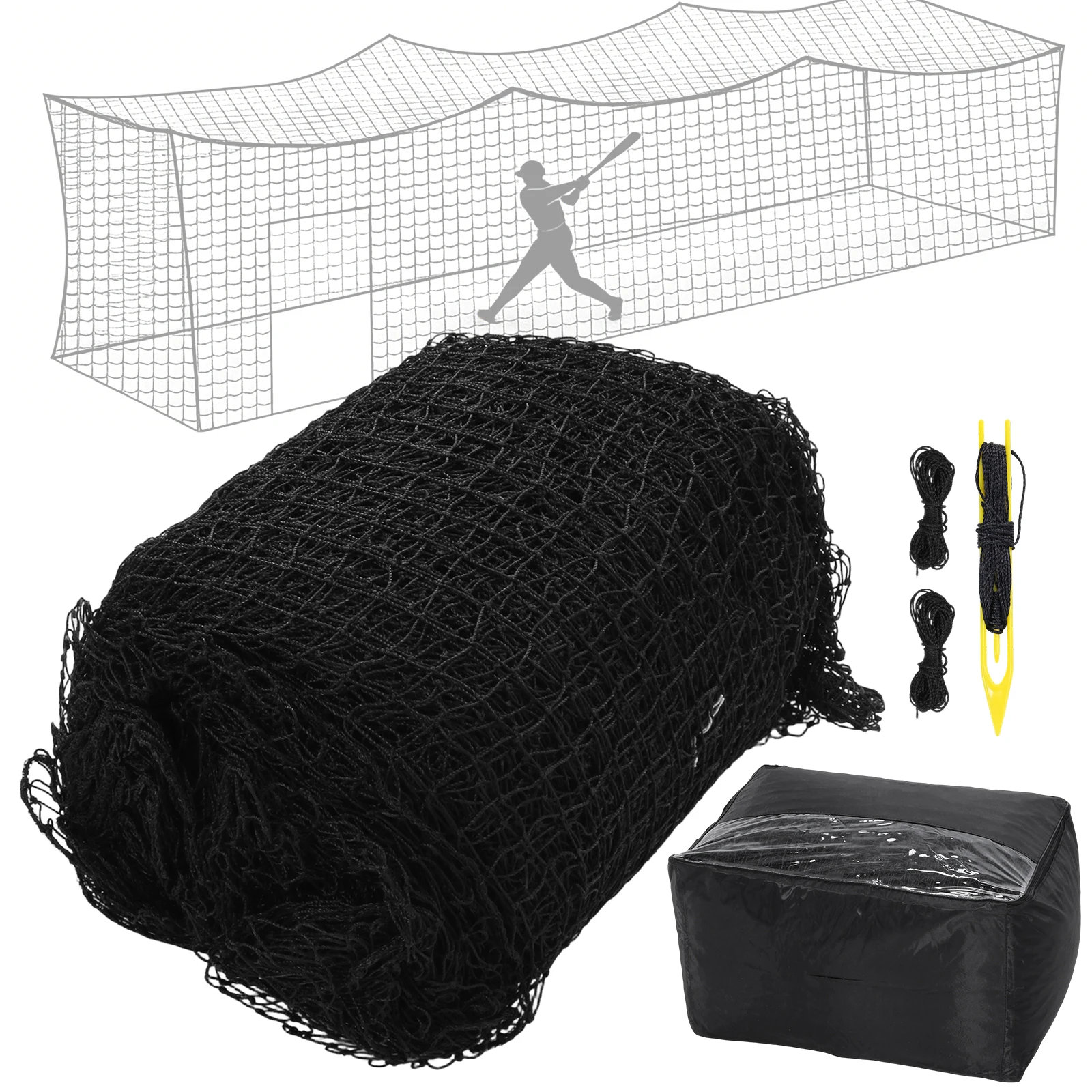 

Baseball Batting Netting 10x10x35 FT /12x12x55 FT Hitting Cage Nets Portable Net Only No Frame Included for All Skilled Levels
