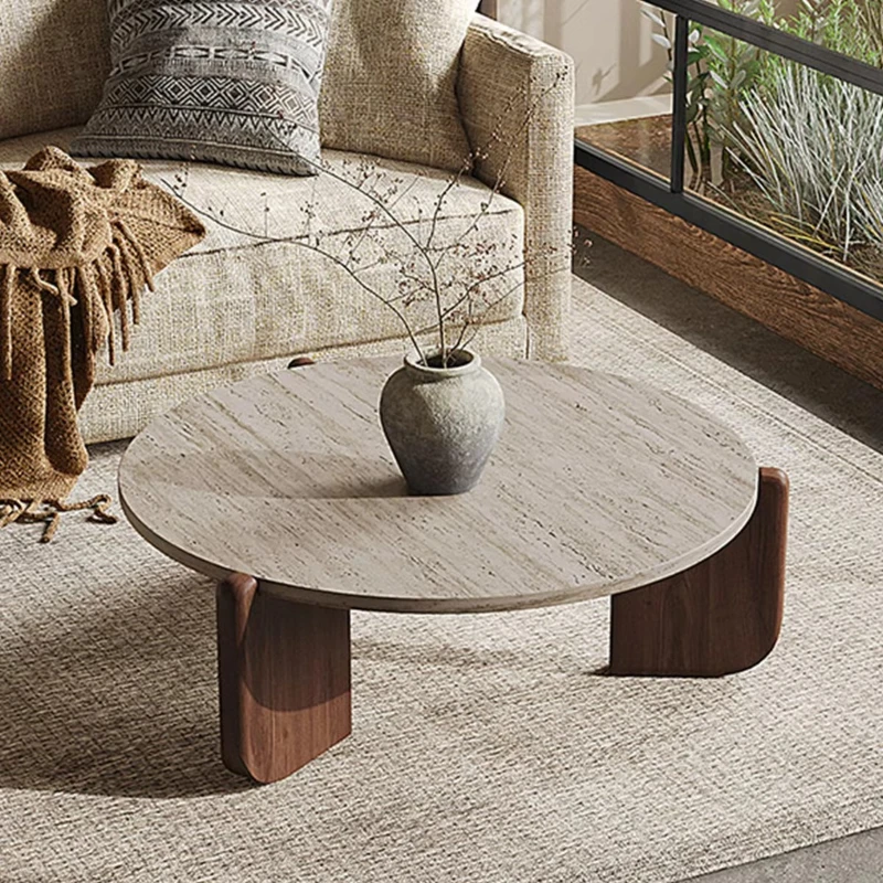 

Small coffee table simple style wooden round coffee table modern luxury living room coffee table