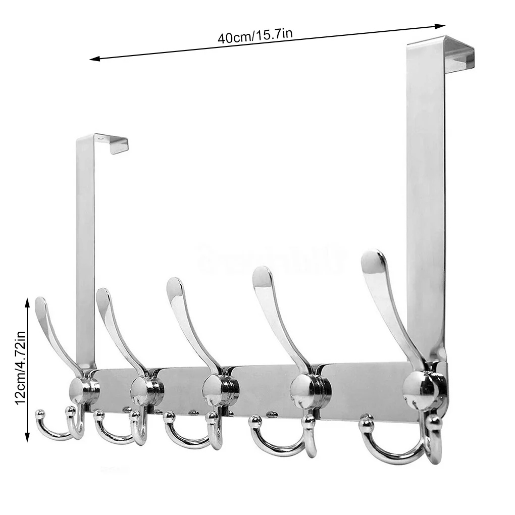 

Door Hooks Hanger Holder Wall Mounted Coat Rack Stainless Steel Clothes Bag Hat Hanging Shelf