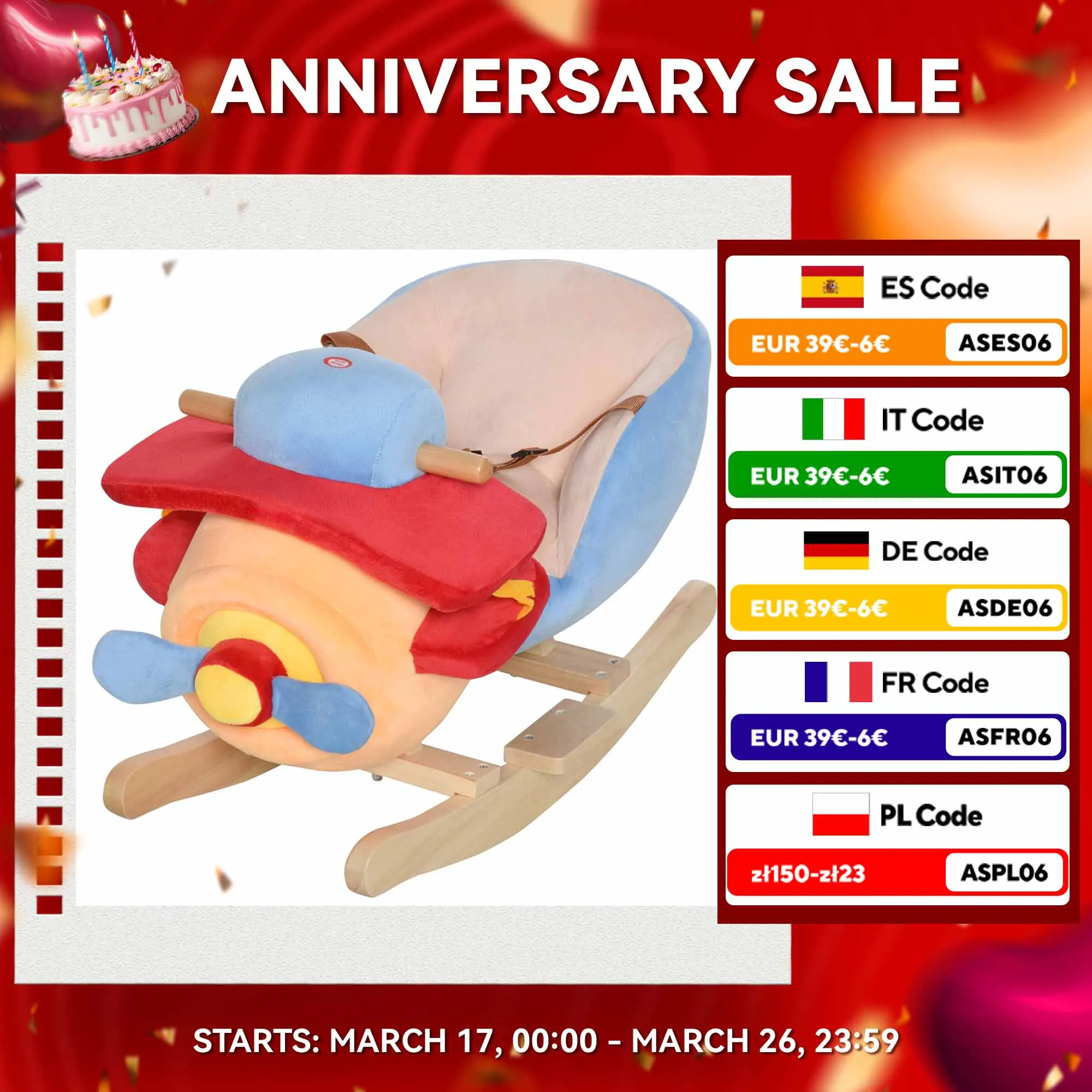 HOMCOM Horse Rocker per bambini + 18 mesi peluche con musica muslimah