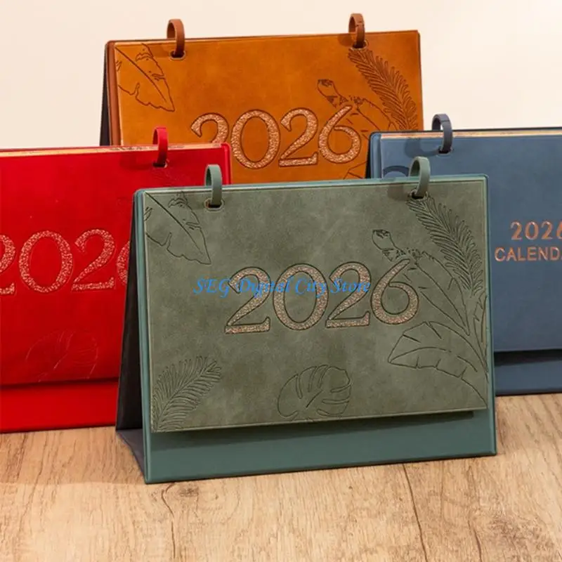 

U75B Настольный календарь-календарь на 2026 год с кожаной подставкой на 12 месяцев с января по декабрь для ежедневного 220x175