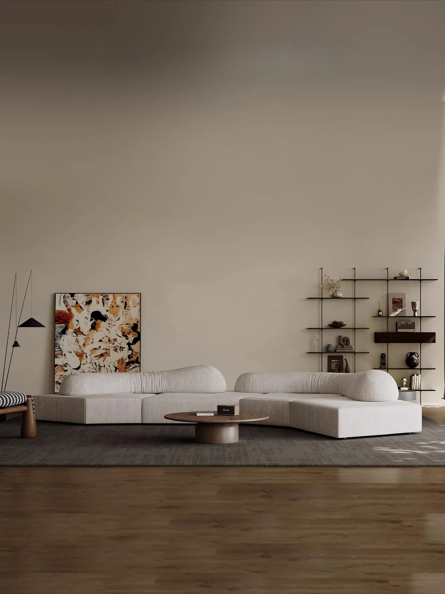 Italian minimalist high-end rock sofa art large flat floor living room villa large apartment designer combination module