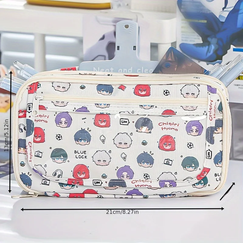 Picture 3: A Large-Capacity Anime Theme Pencil Box-Multifunctional Pencil Case and Stationery Case, Double Zipper Design
