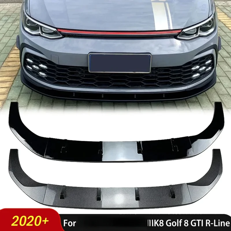High Quality Front Bumper Lip Splitter Spoiler Diffuser Body Kit Auto Accessories Fit Golf MK8 GTI R-Line 2020+