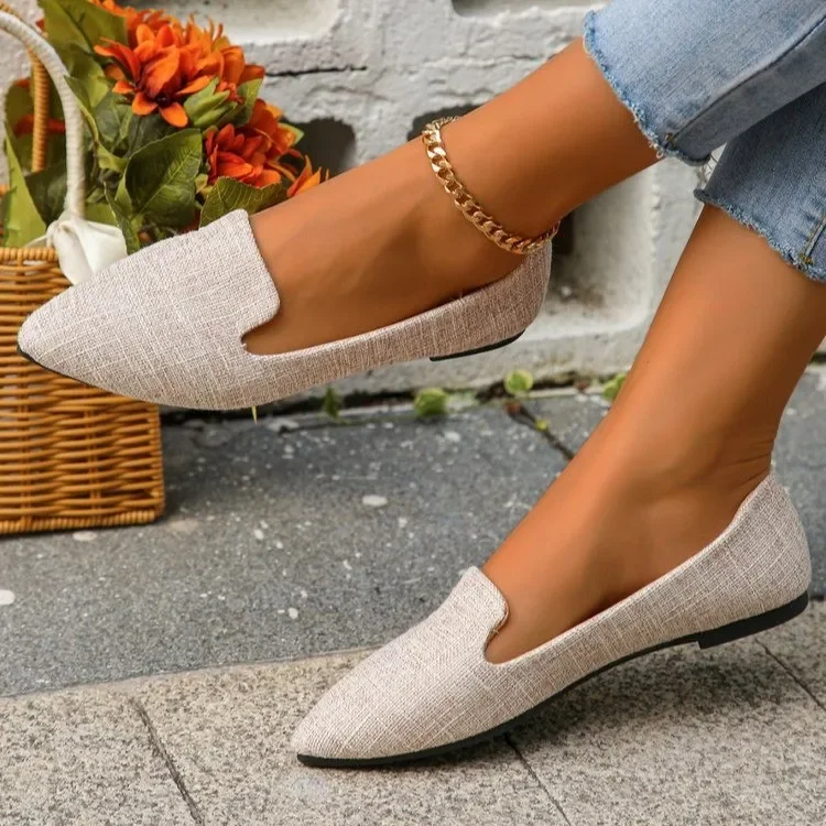 Flats  Pointed Toe Casual Women Shoes New Comfortable Walking Mujer Zapatos:Wear-resisting