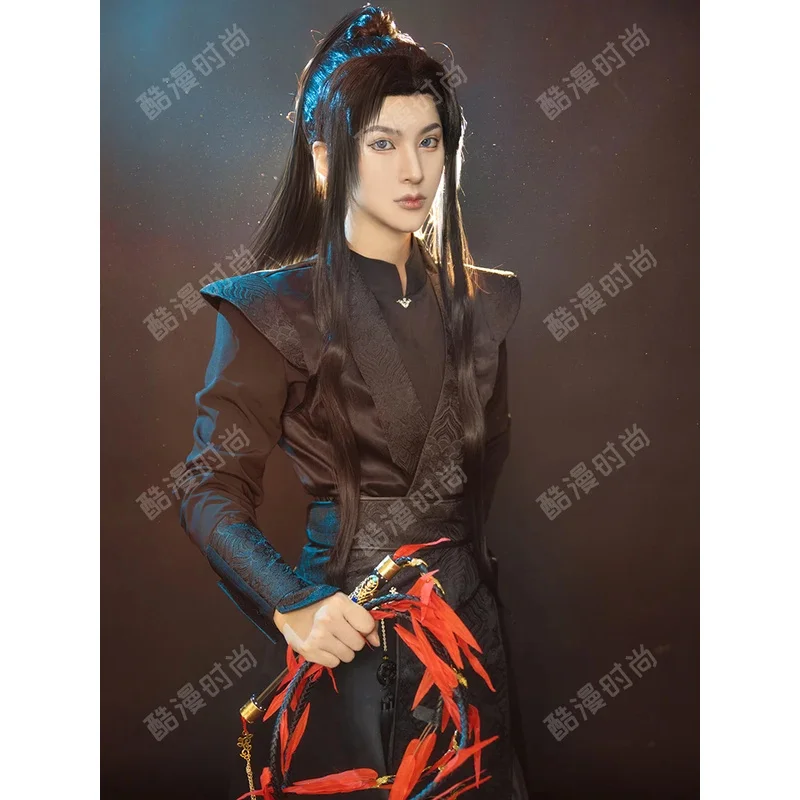 أزياء أنيمي إريها مو ران التأثيرية تيان غوان Ci Fu He Xuan Mo Ran أزياء تنكرية أحذية شعر مستعار Prps للنساء والرجال حفلة الهالوين